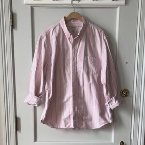 J. Crew Pink and Blue Striped Oxford Shirt